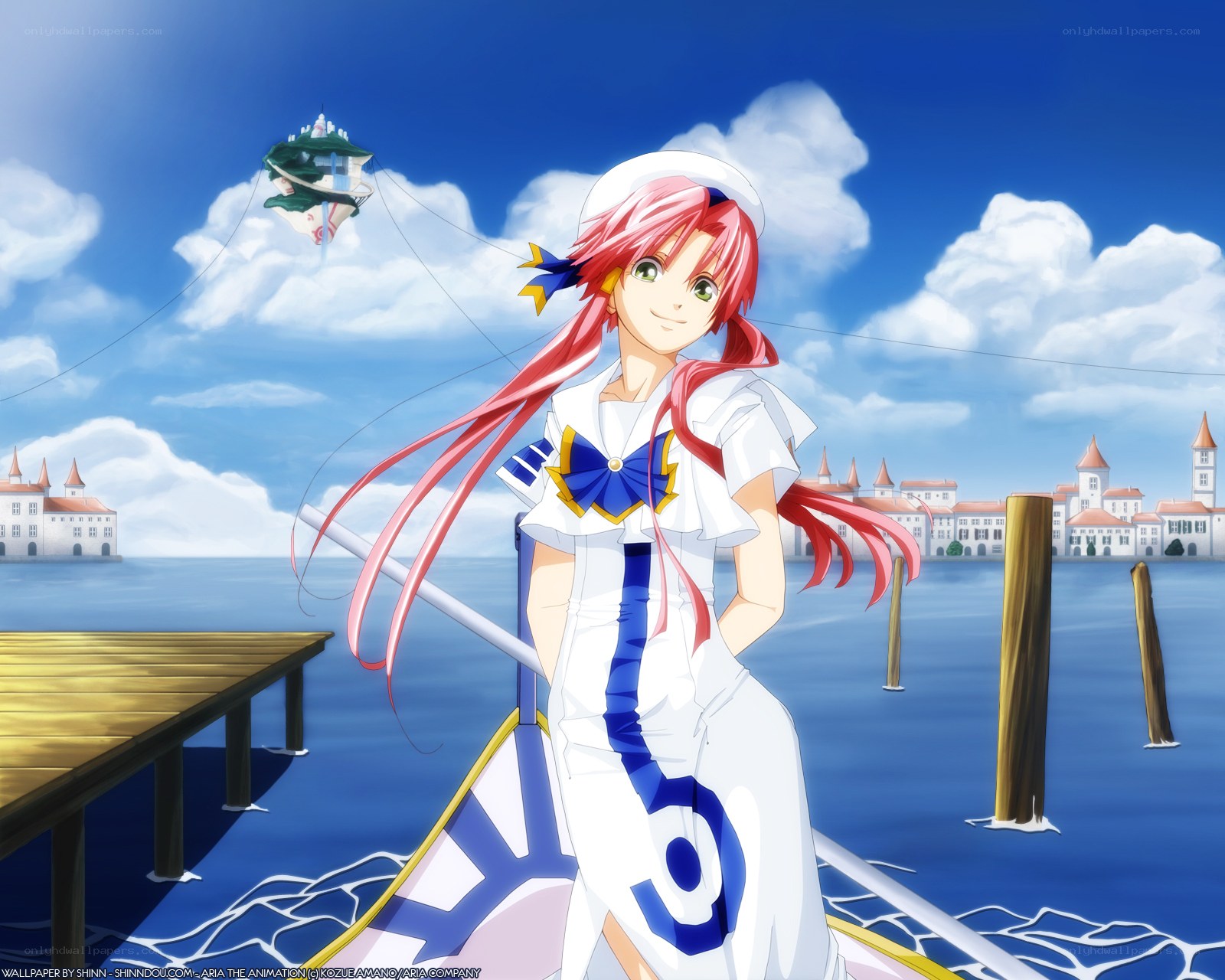 Anime girl on a dock