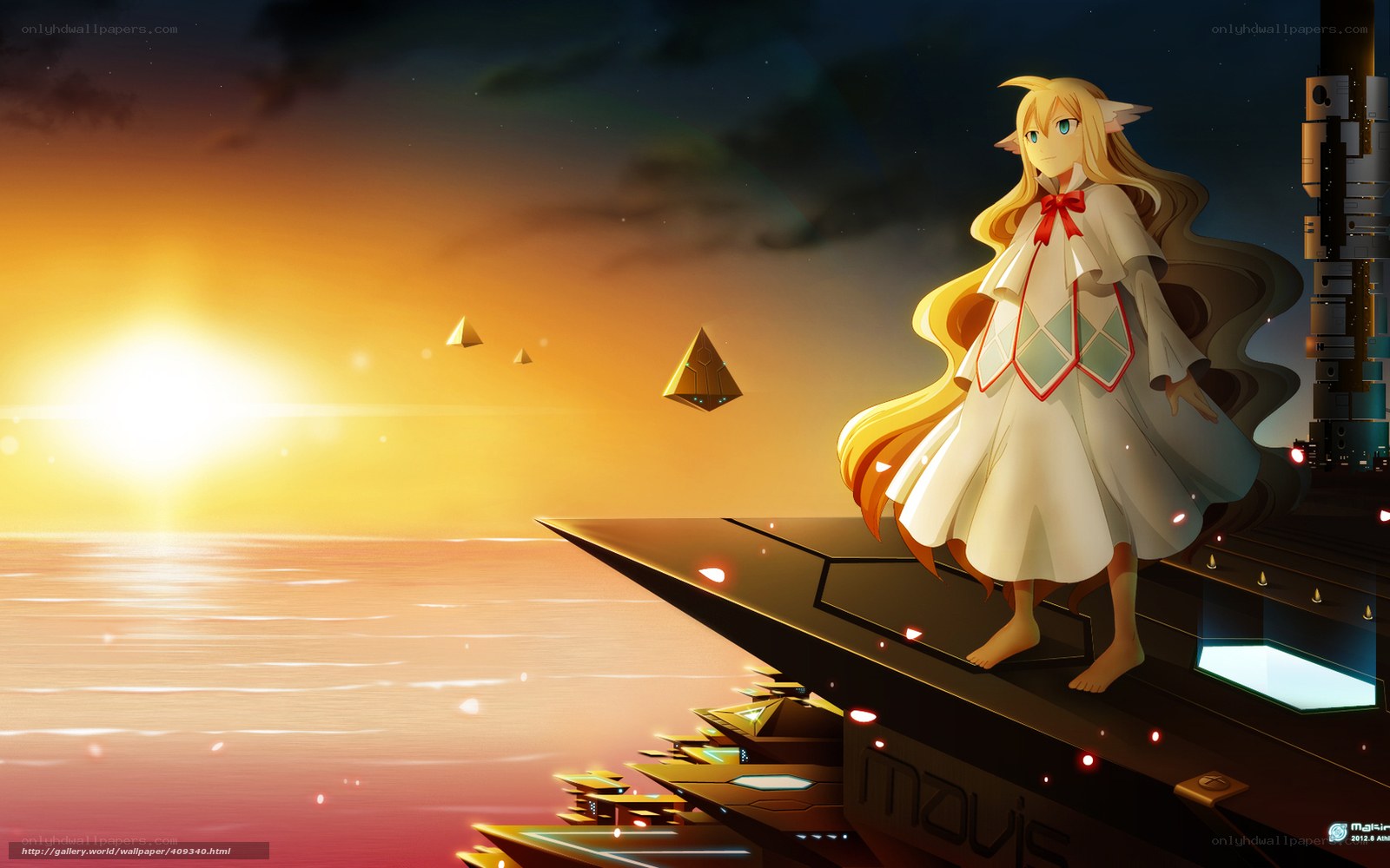 anime girl on a futuristic platform