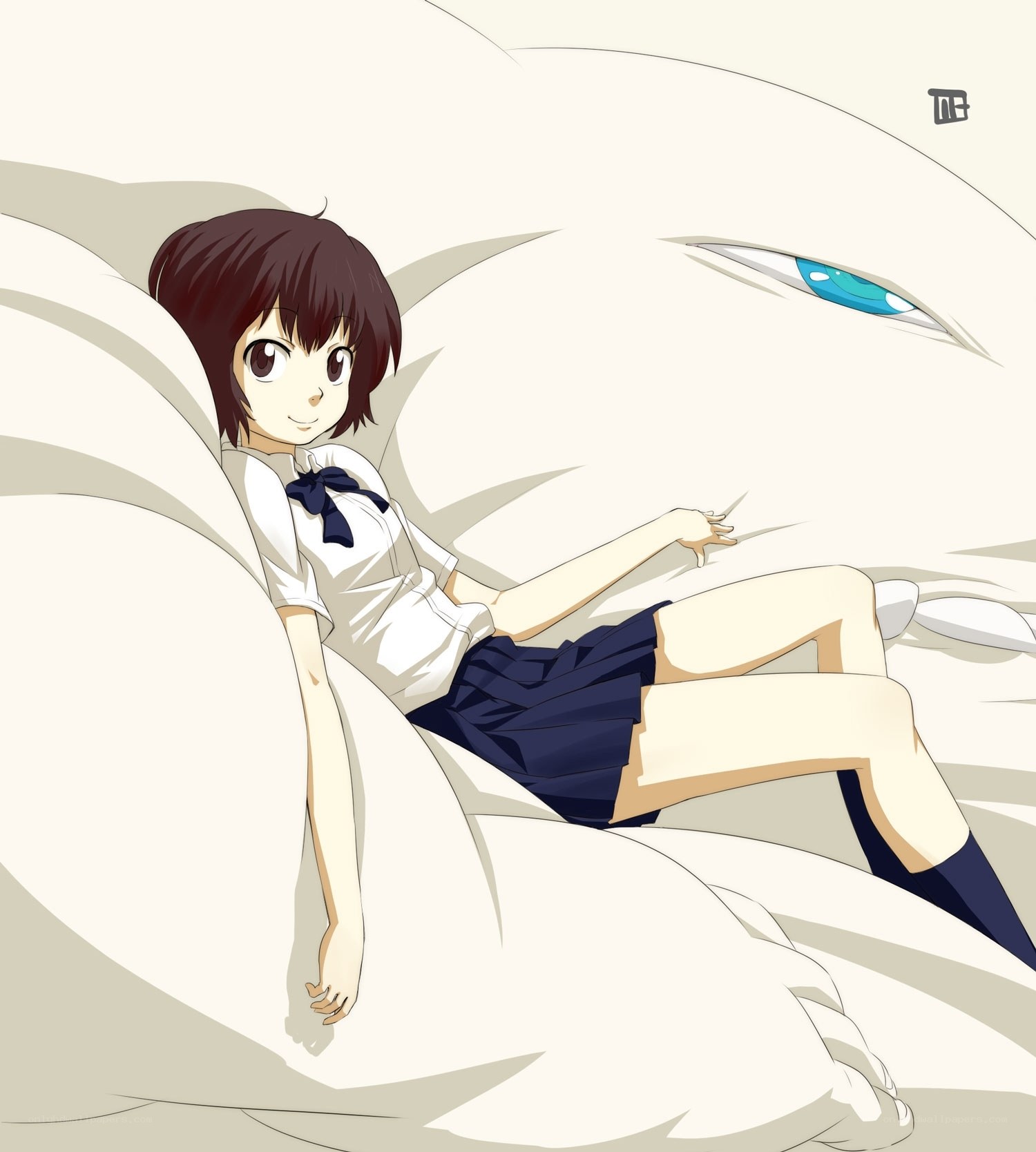 anime girl on a giant creature