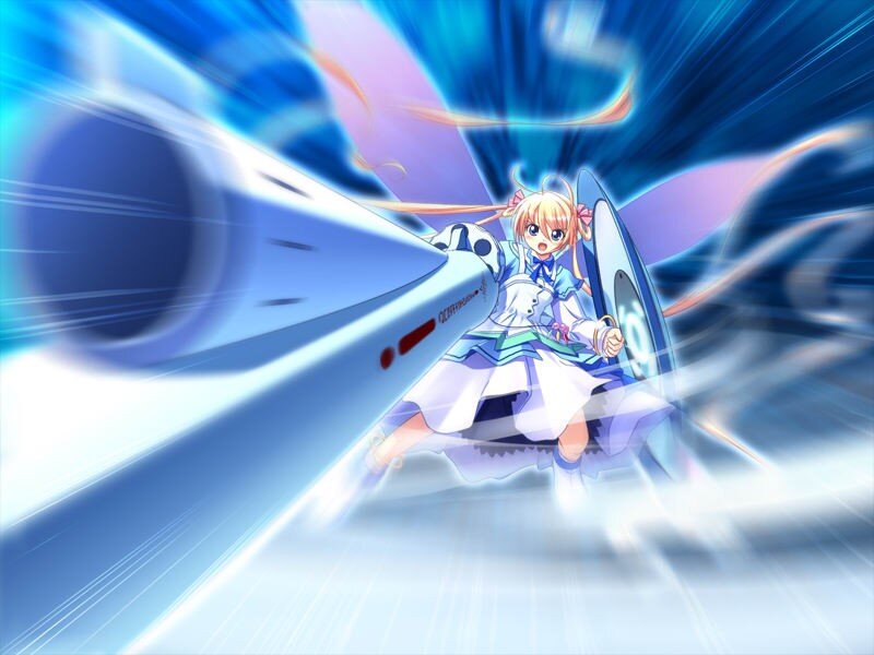 anime girl on a high-speed vehicle