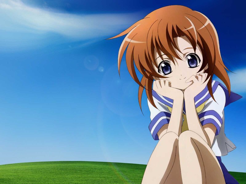 anime girl on a hill