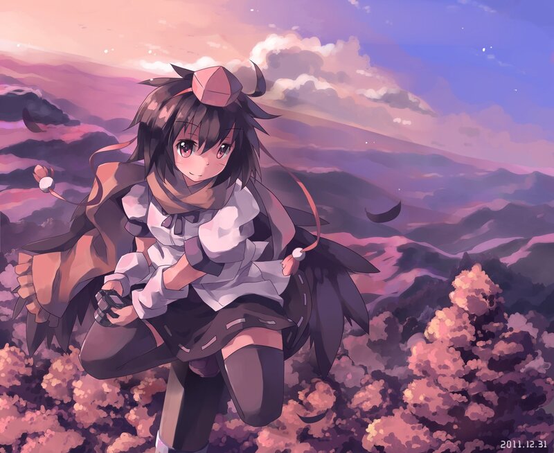anime girl on a hill