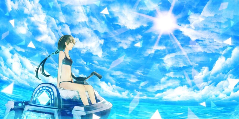 Anime girl on a jet ski