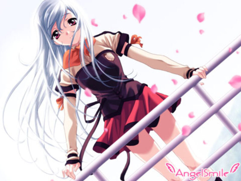 anime girl on a ladder