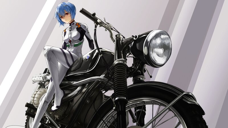 anime girl on a motorcycle
