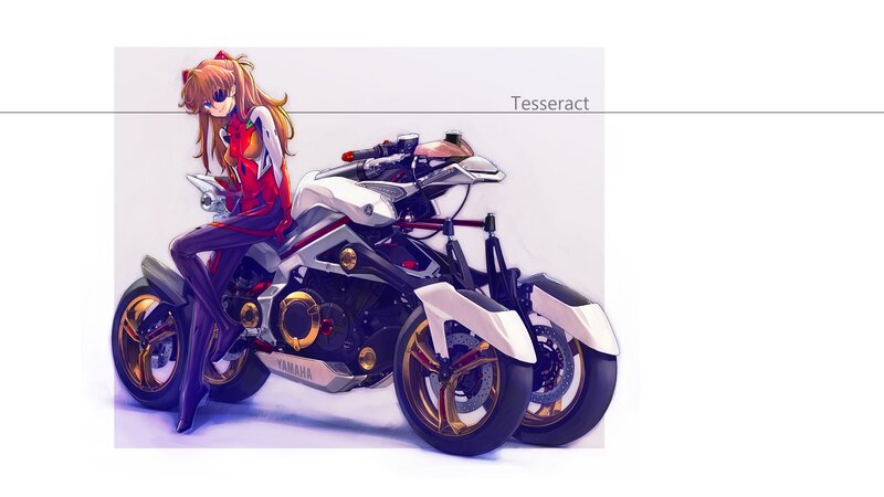 Anime girl on a motorcycle