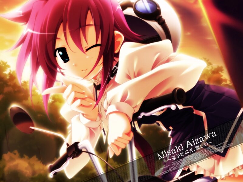Anime girl on a motorcycle