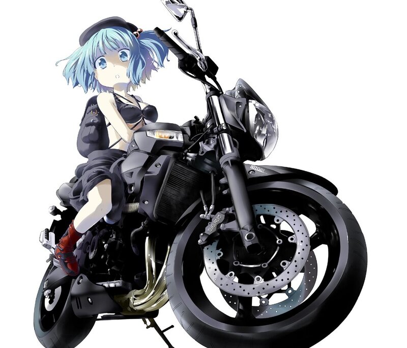 Anime girl on a motorcycle