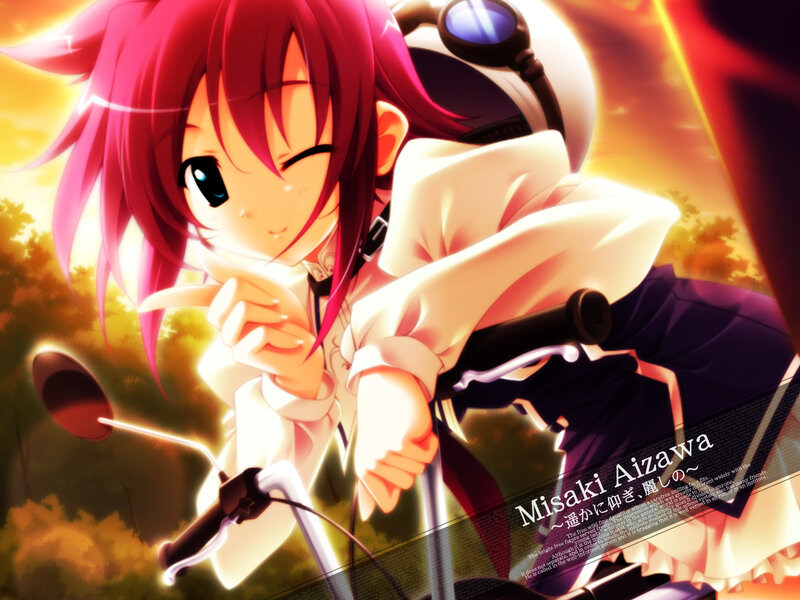 Anime girl on a motorcycle