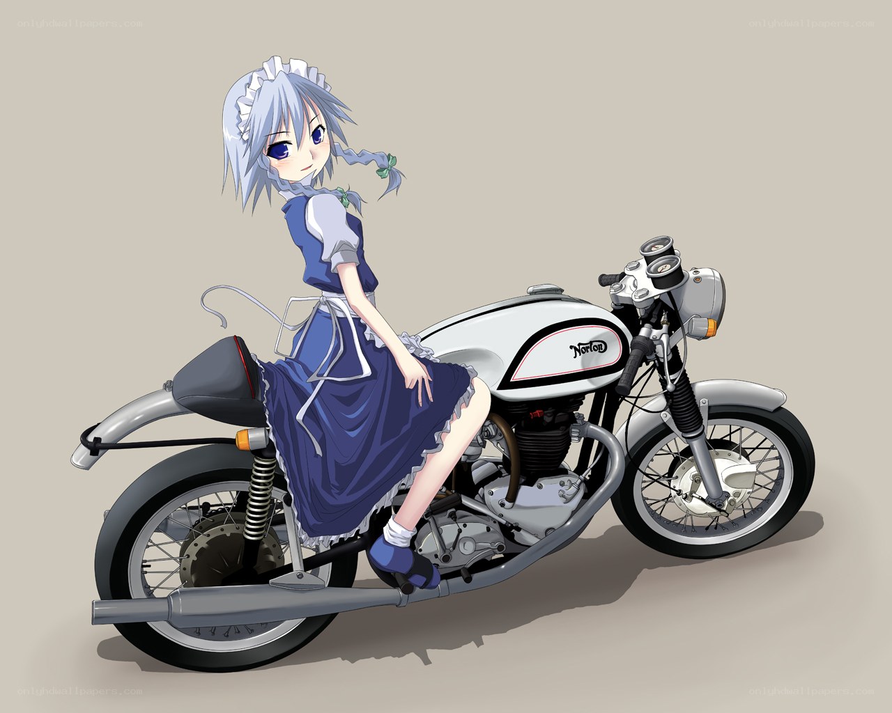 anime girl on a motorcycle