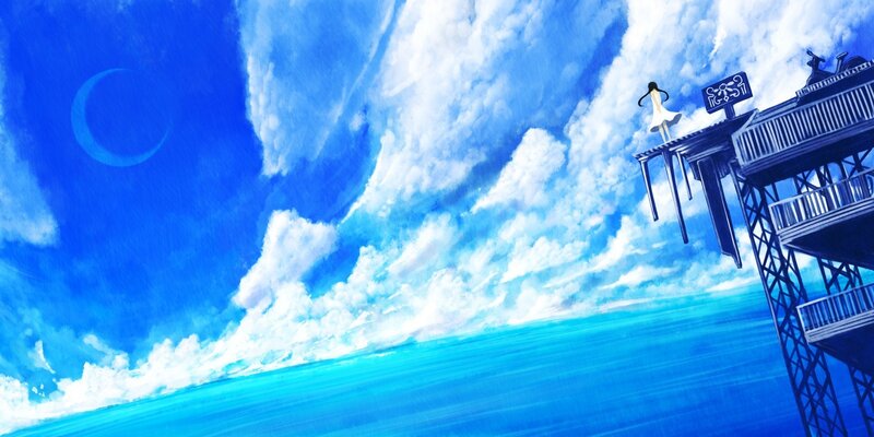 Anime girl on a pier