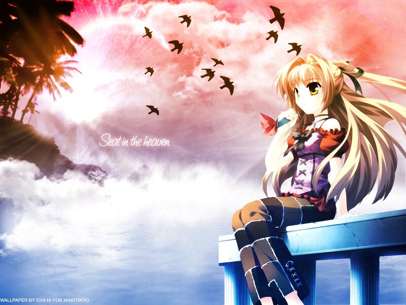 Anime girl on a pier