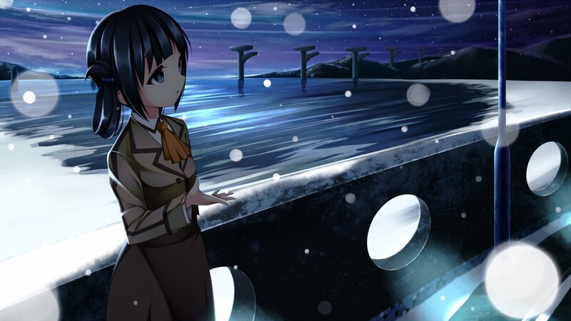 Anime Girl on a Pier — Blue