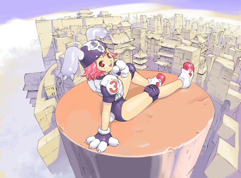 anime girl on a pillar