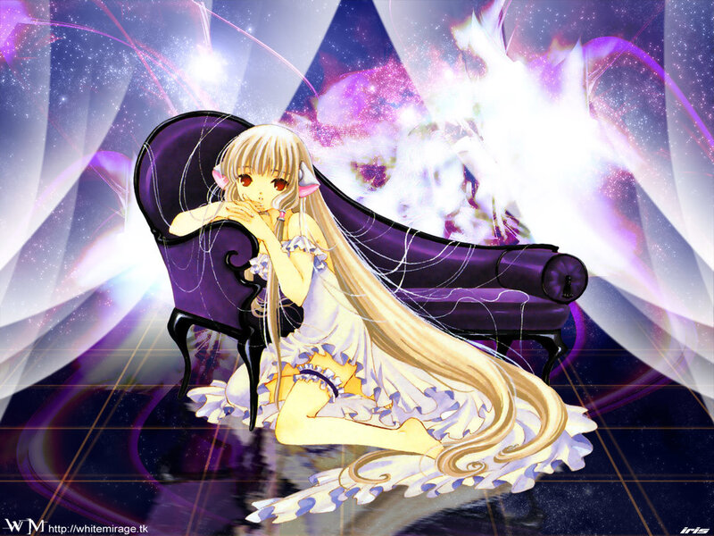 Anime girl on a purple couch