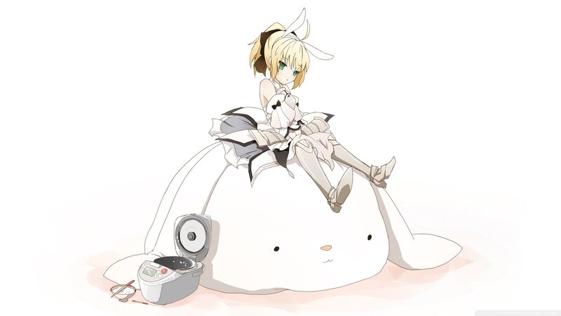 anime girl on a rabbit