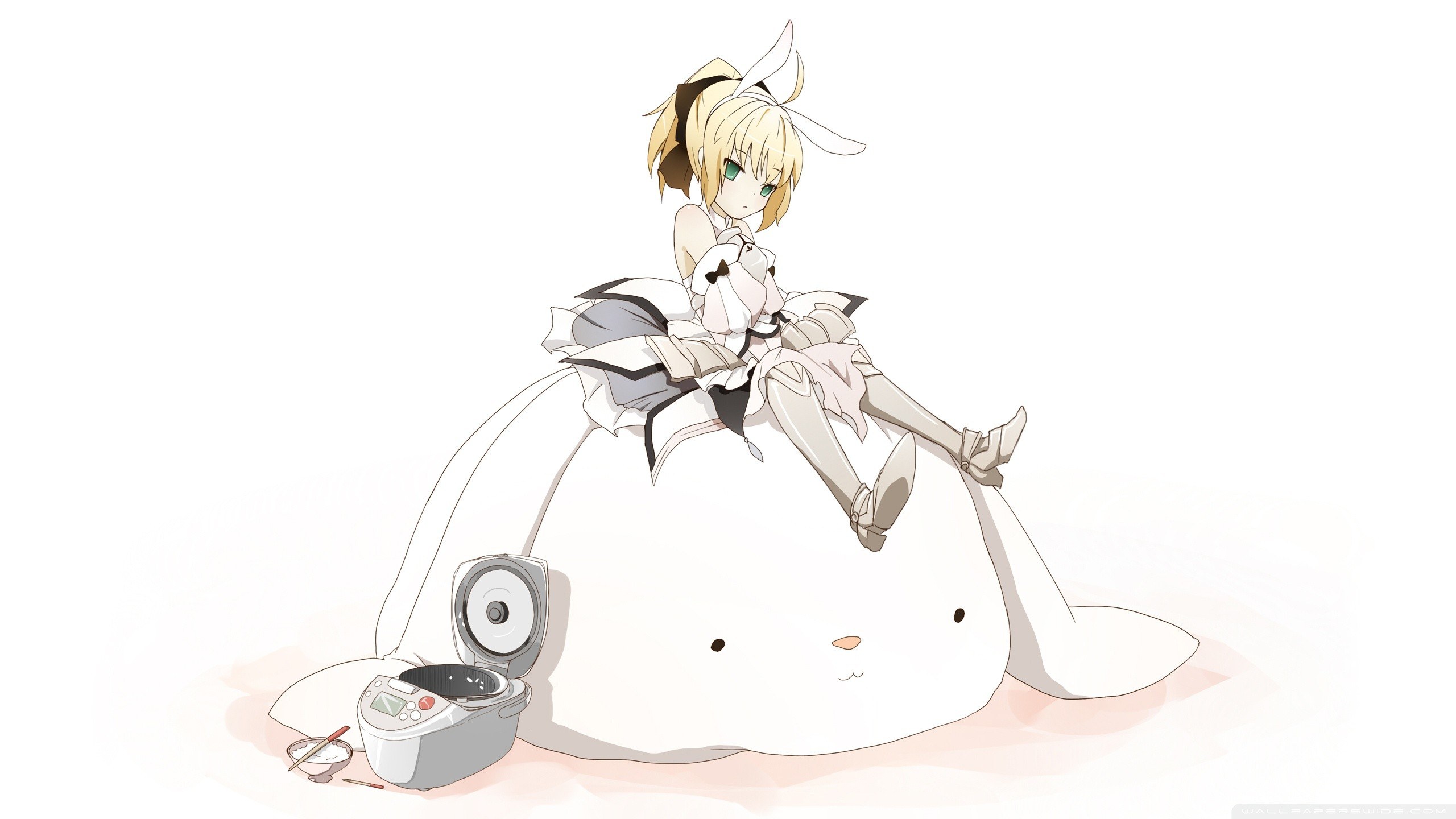 anime girl on a rabbit
