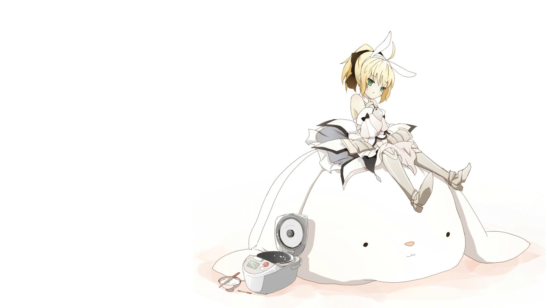 anime girl on a rabbit