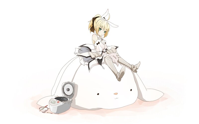 anime girl on a rabbit