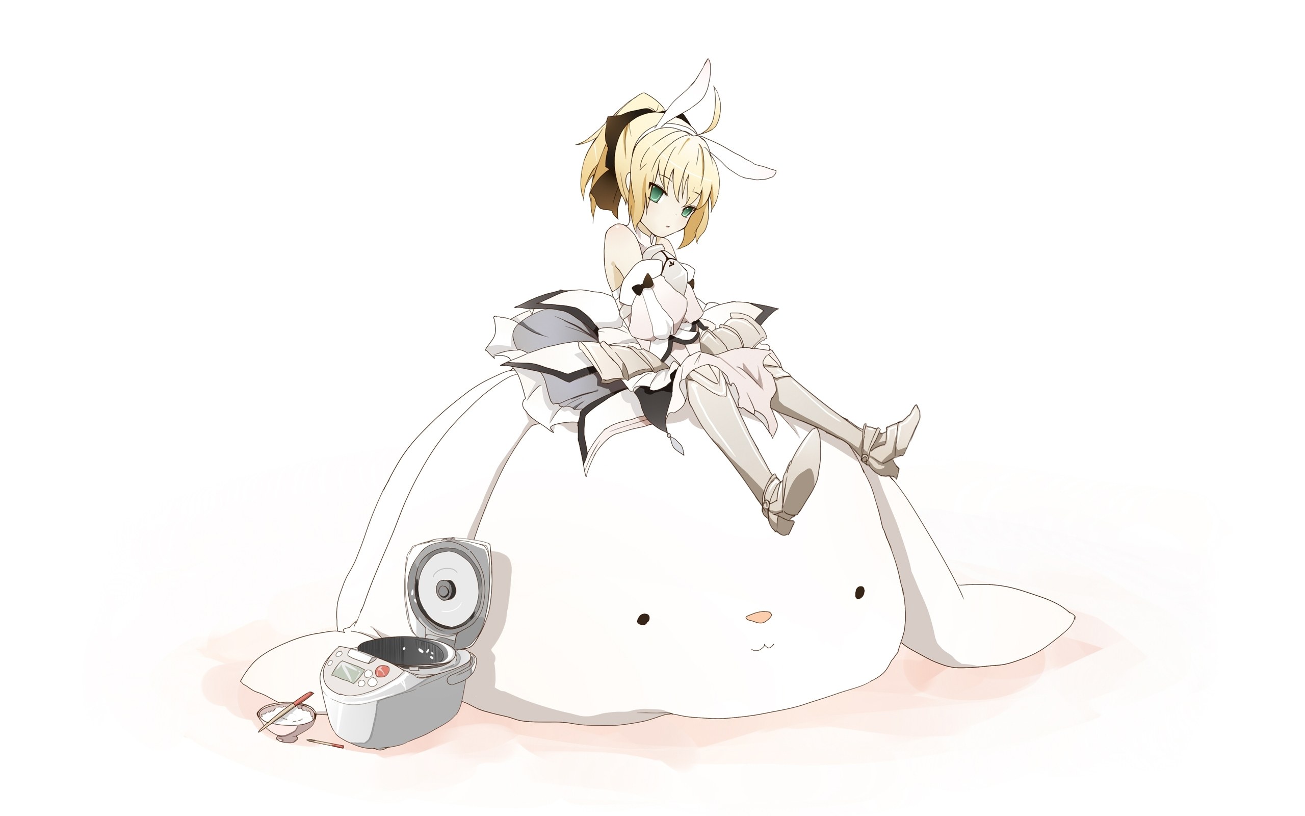 anime girl on a rabbit