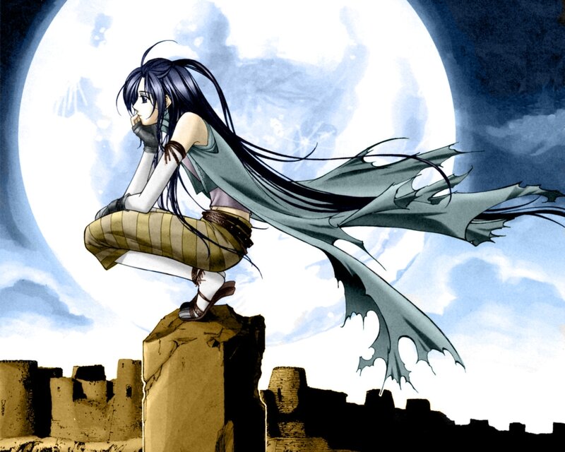 Anime Girl on a Ruin