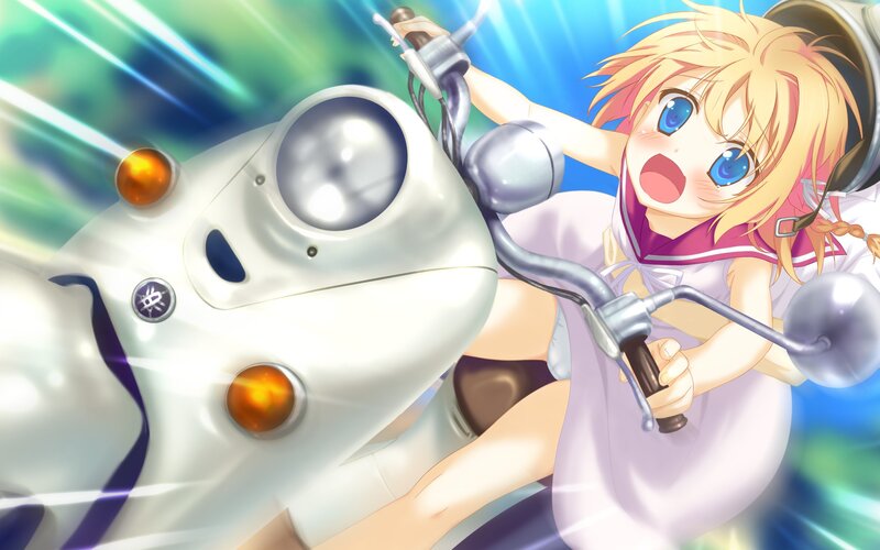 anime girl on a scooter