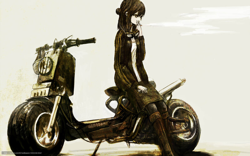 Anime girl on a scooter