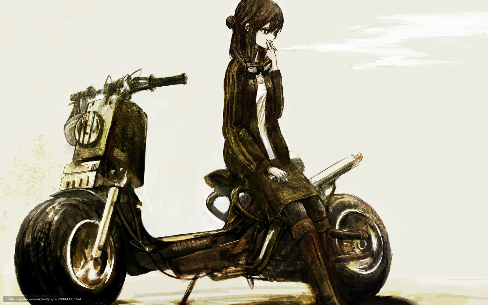 Anime girl on a scooter