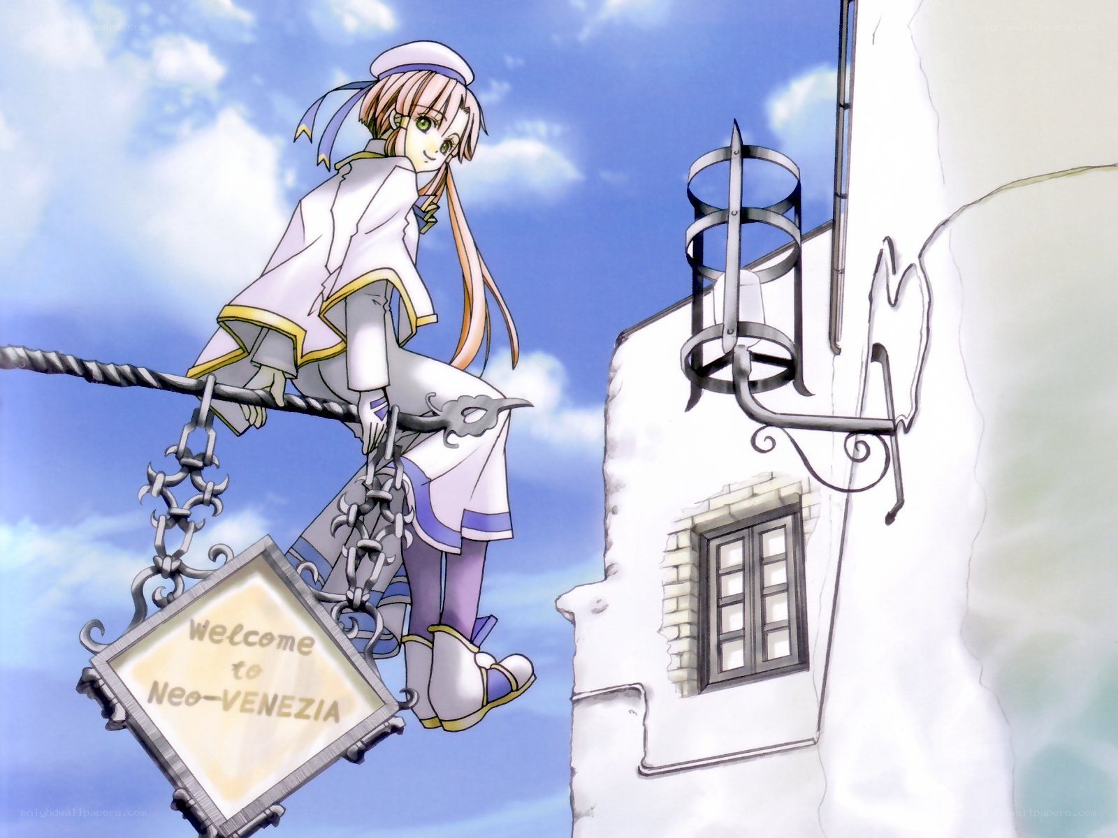 anime girl on a sign