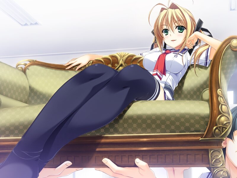 anime girl on a sofa