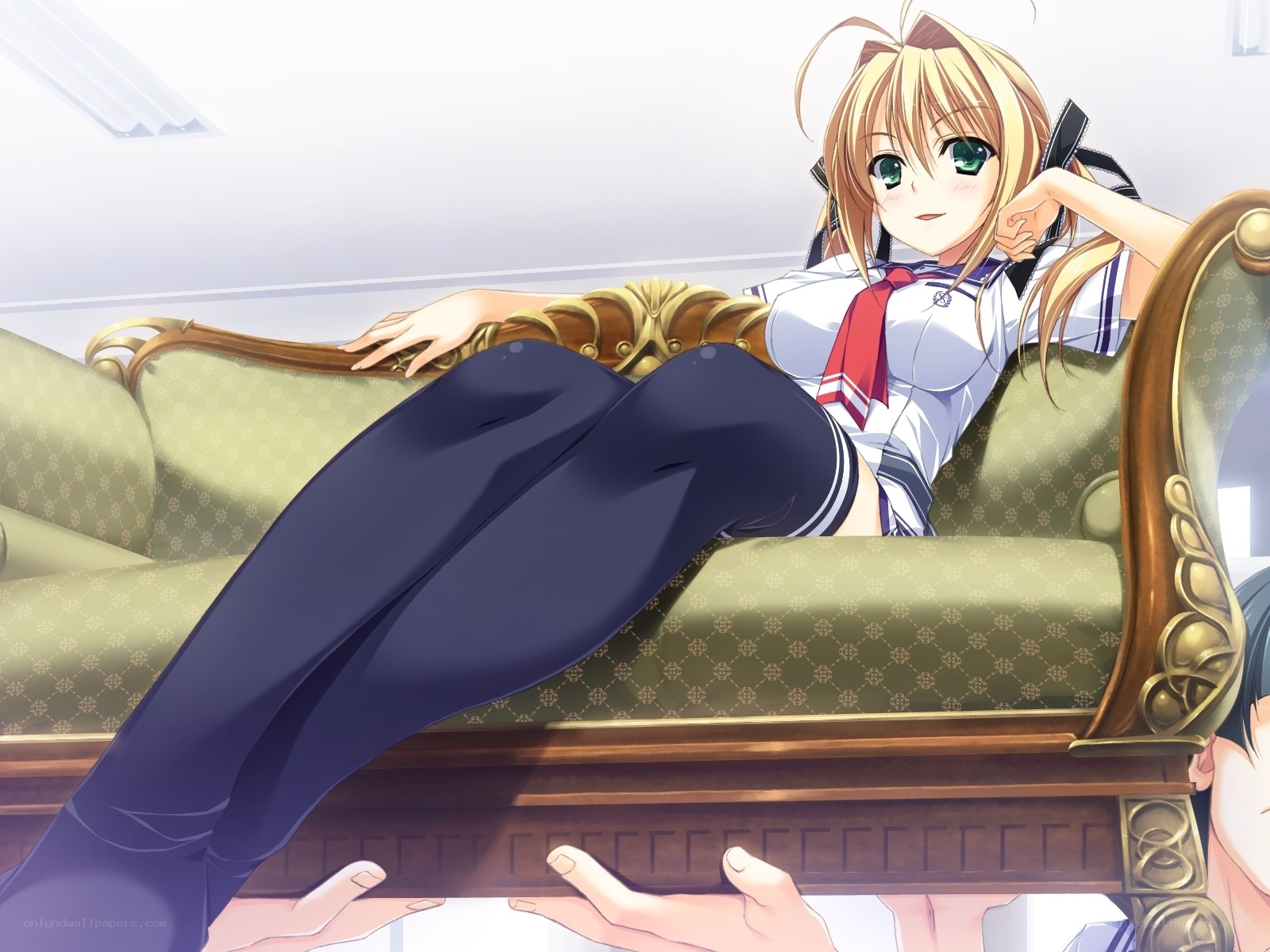 anime girl on a sofa
