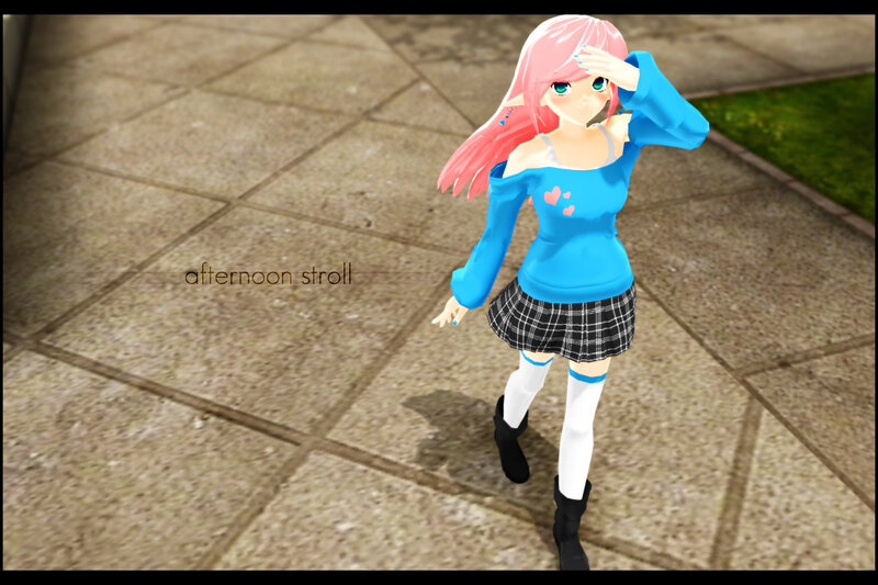 anime girl on a stroll