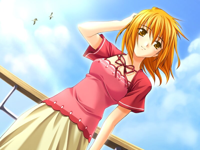 Anime girl on a sunny day