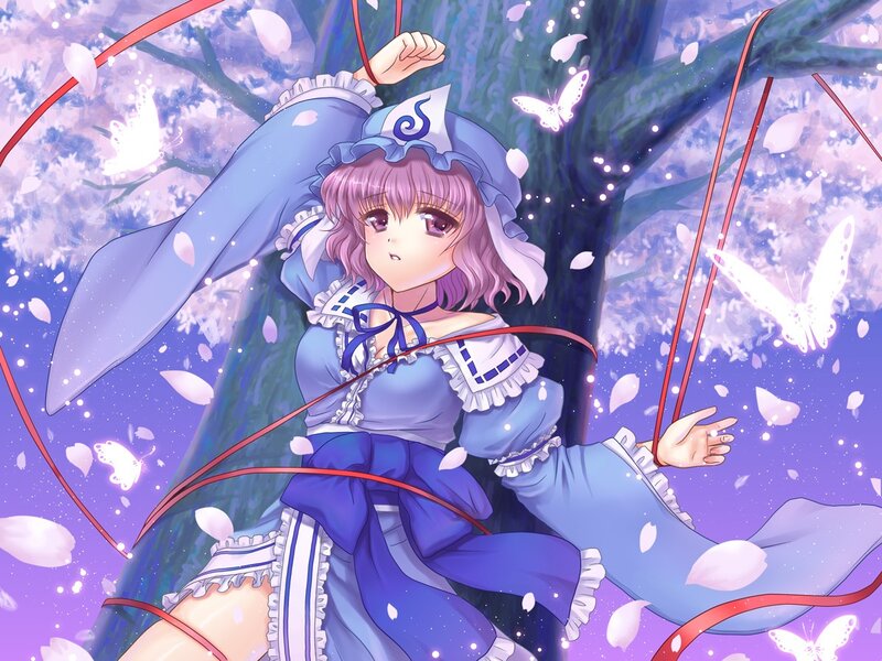 Anime girl on a swing