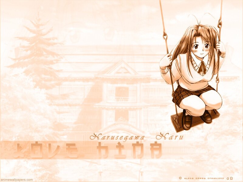 Anime girl on a swing