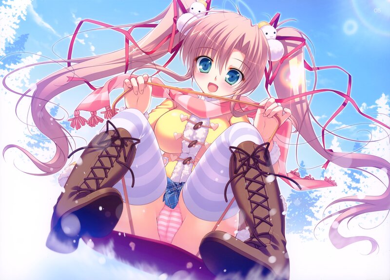 Anime girl on a swing