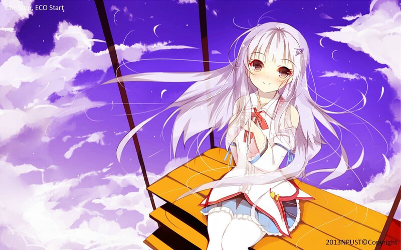 anime girl on a swing