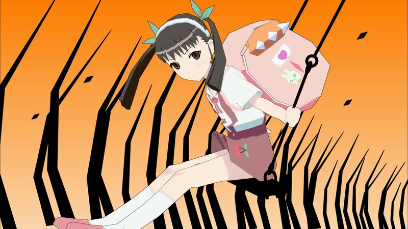 anime girl on a swing
