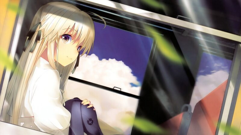 anime girl on a train