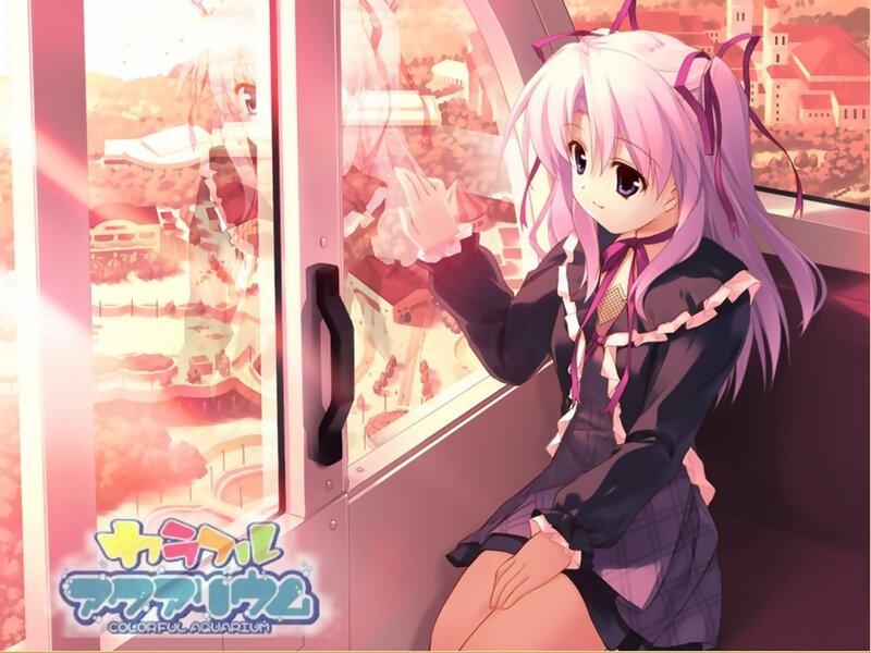 Anime girl on a train