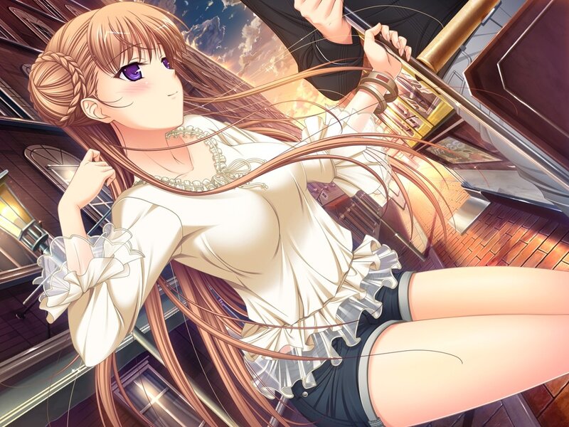anime girl on a train