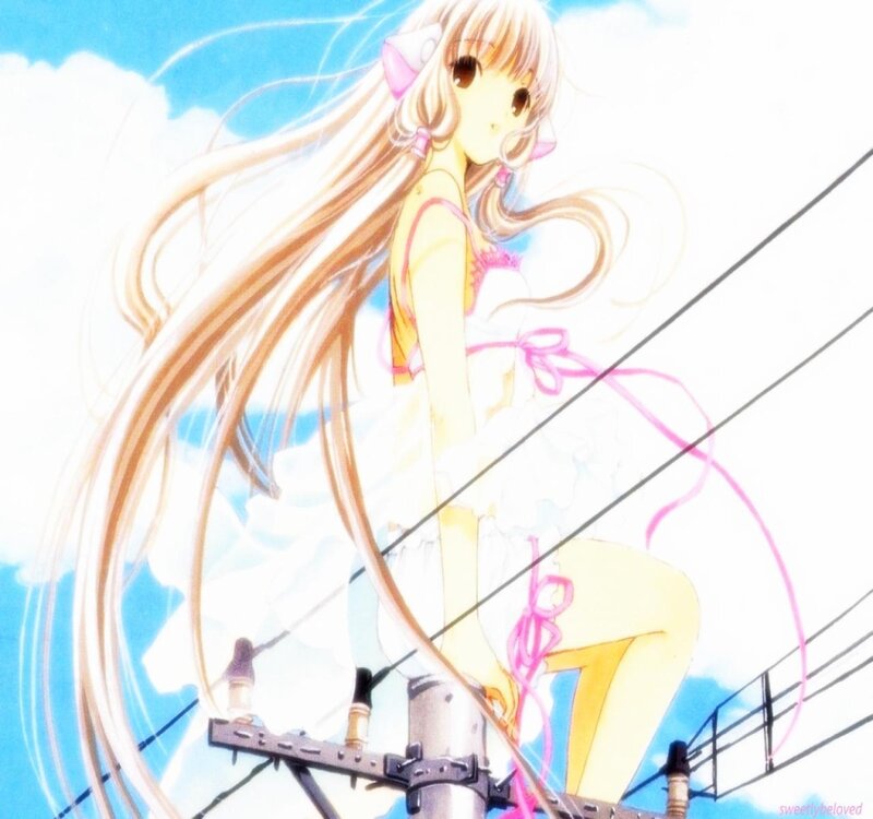Anime girl on a utility pole