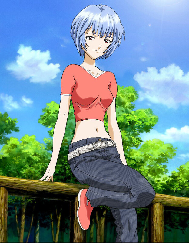 anime girl on a wooden railing