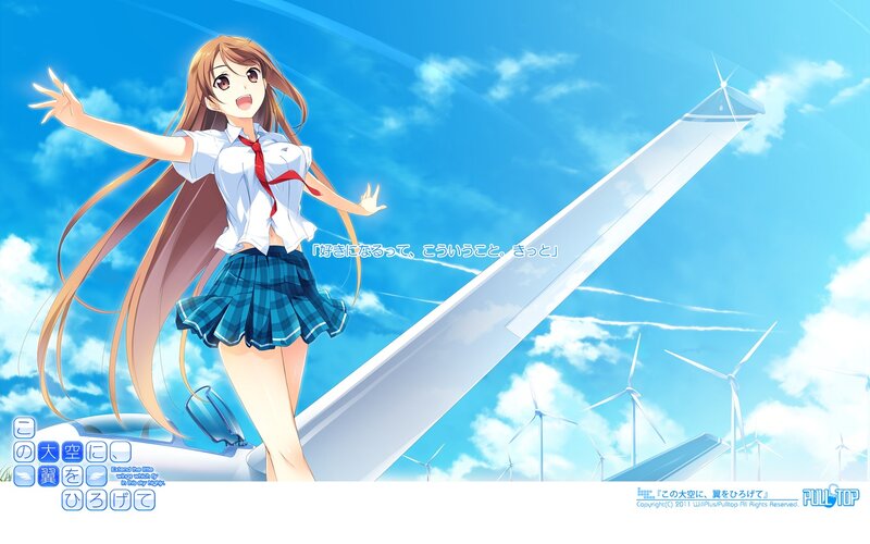 Anime Girl on Airplane Wing