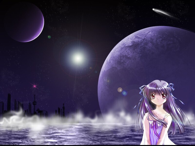 Anime girl on alien planet