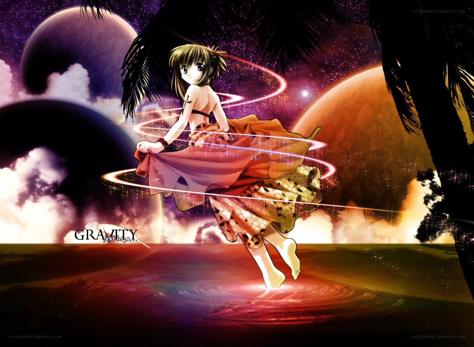 Anime girl on alien planet