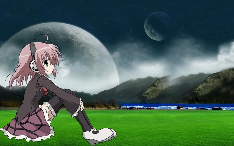 anime girl on alien planet