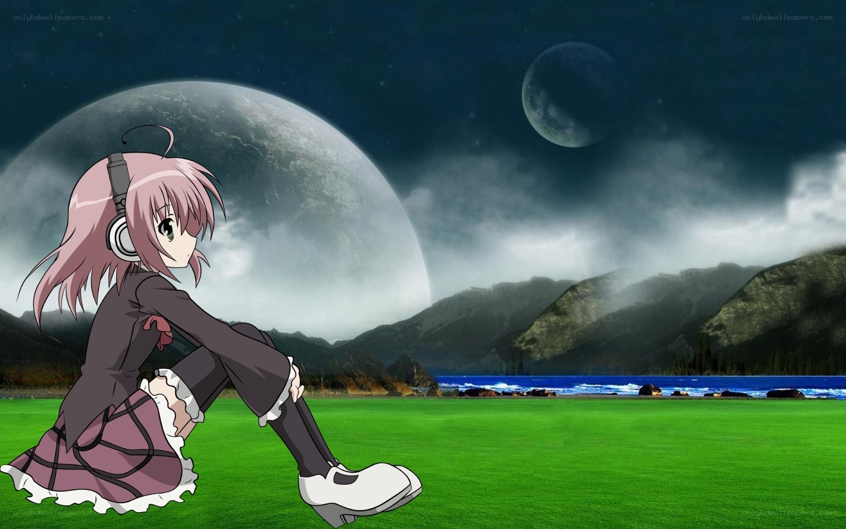 anime girl on alien planet
