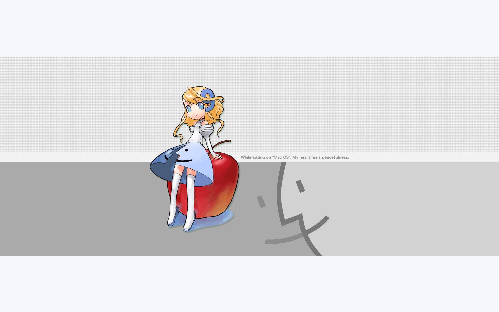 anime girl on apple
