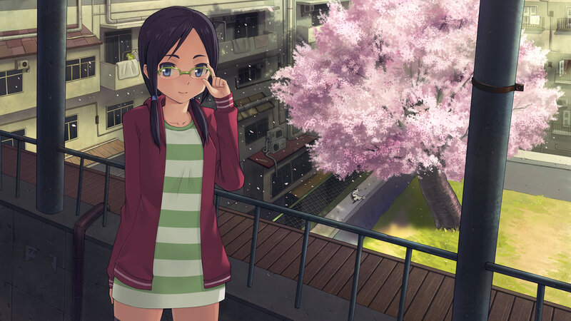 anime girl on balcony